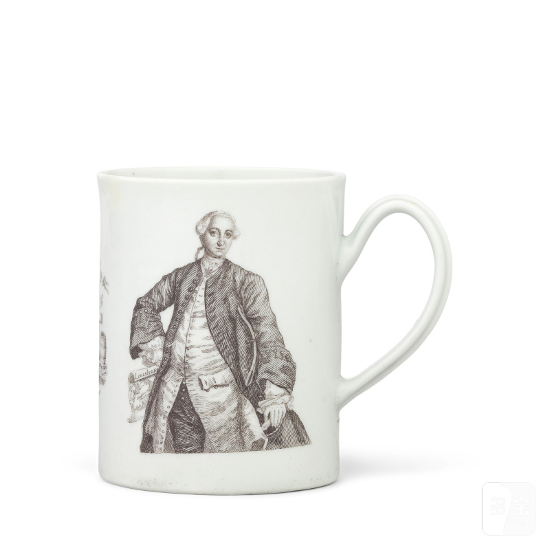 A Worcester mug, circa 1758-60